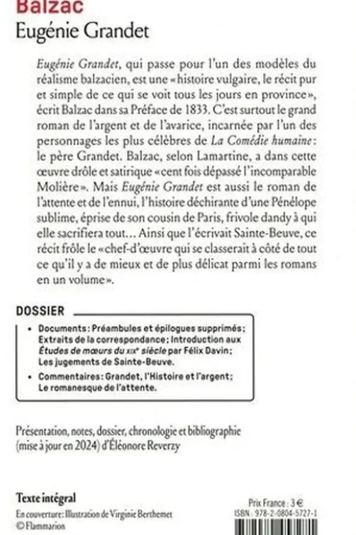 Eugénie Grandet, Honoré de Balzac