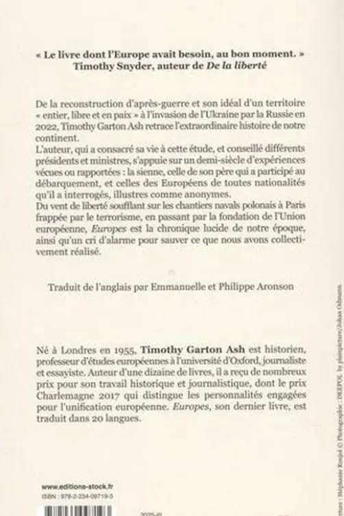 Europes : Une histoire personnelle, Timothy Garton Ash