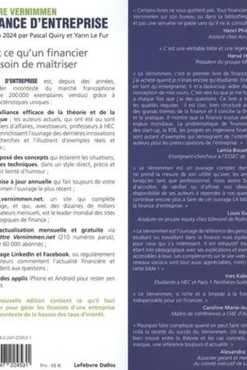 Finance d'entreprise. Edition 2024, Pascal Quiry