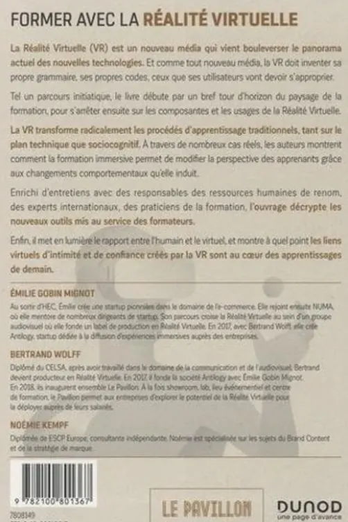 Former avec la réalite virtuelle. Comment les techniques immersives bouleversent l'apprentissage, Emilie Gobin Mignot
