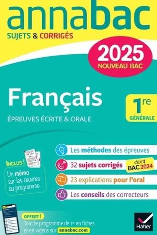 Français 1re générale. Sujets & Corrigés, Edition 2025, Hélène Bernard
