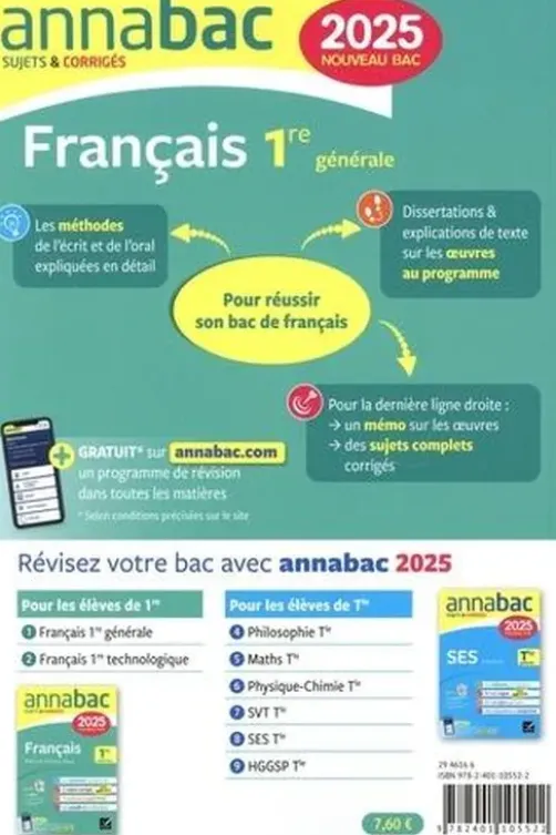 Français 1re générale. Sujets & Corrigés, Edition 2025, Hélène Bernard
