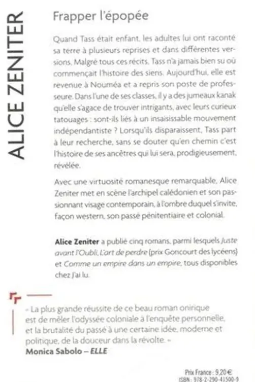 Frapper l'épopée, Alice Zeniter