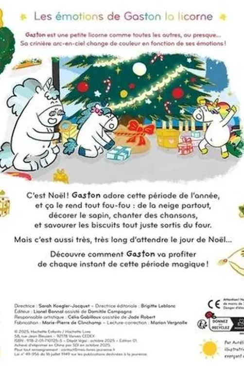 Gaston la licorne : Les émotions de Gaston la licorne à Noël, Aurélie Chien Chow Chine