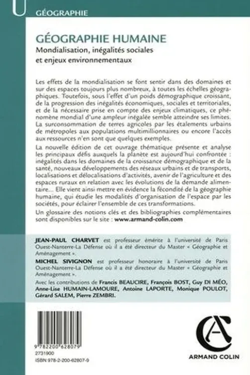 Géographie humaine. Mondialisation, inégalités sociales et enjeux environnementaux, 4e édition, Jean-Paul Charvet