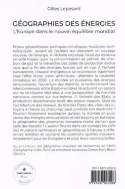Géographies des énergies. L'Europe dans le nouvel équilibre mondial, Gilles Lepesant