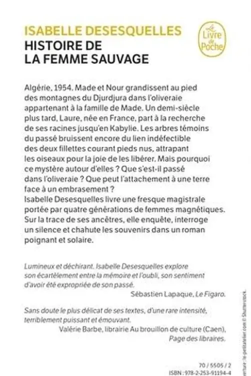 Histoire de la femme sauvage, Isabelle Desesquelles