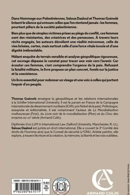 Hommage aux Palestiniennes. Résistantes, intellectuelles, artistes et héroïnes, Thomas Guénolé