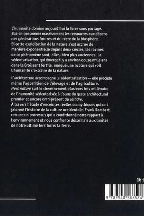 Hors nature. L'enceinte, une figure de la sédentarisation, Frank Rambert