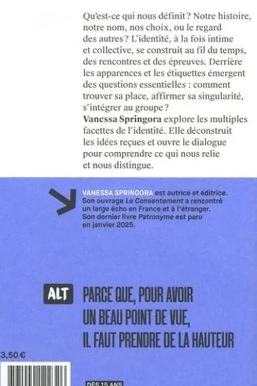 Identité : qu'est-ce qui nous définit ?, Vanessa Springora