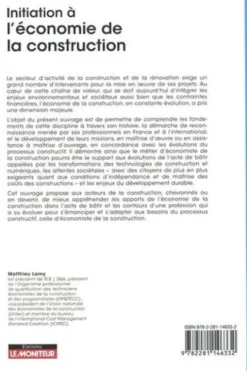 Initiation à l'économie de la construction, Matthieu Lamy