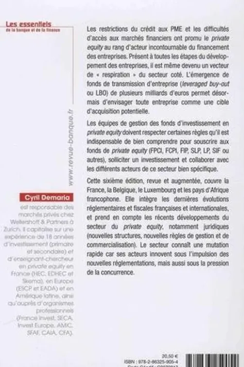 Introduction au private equity. Les bases du capital-investissement (France, Belgique, Luxembourg et Afrique francophone), 6e édition, Cyril Demaria