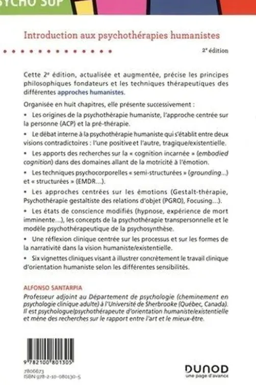 Introduction aux psychothérapies humanistes. 2e édition, Alfonso Santarpia