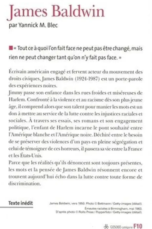James Baldwin, Yannick M. Blec