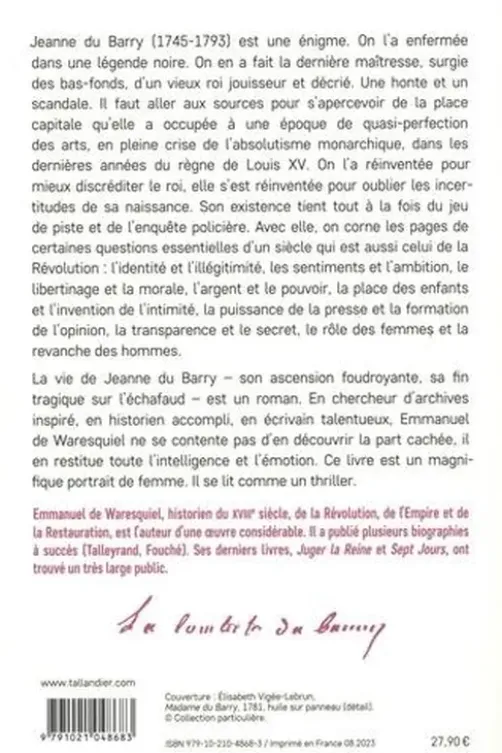 Jeanne du Barry. Une ambition au féminin, Emmanuel de Waresquiel