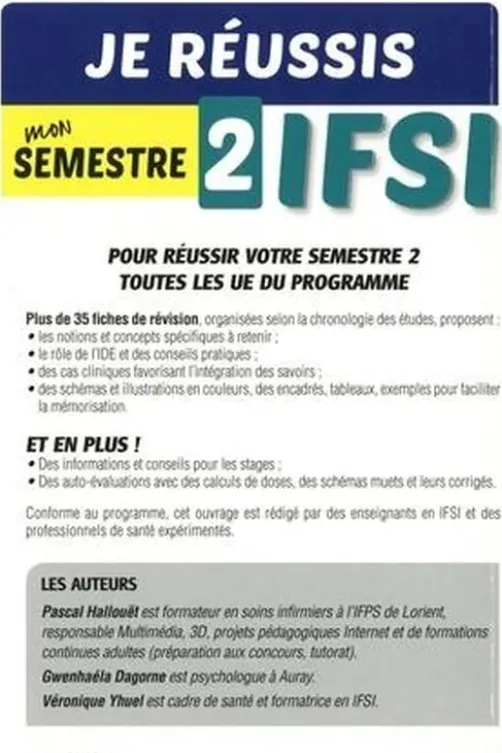 Je réussis mon Semestre 2 ! IFSI, Pascal Hallouët