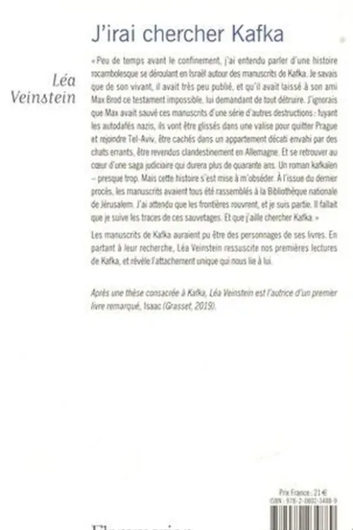 J'irai chercher Kafka. Une enquête littéraire, Léa Veinstein