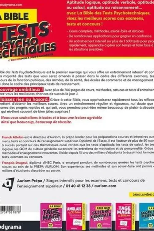 La bible des tests psychotechniques. 4e édition revue et augmentée, Franck Attelan
