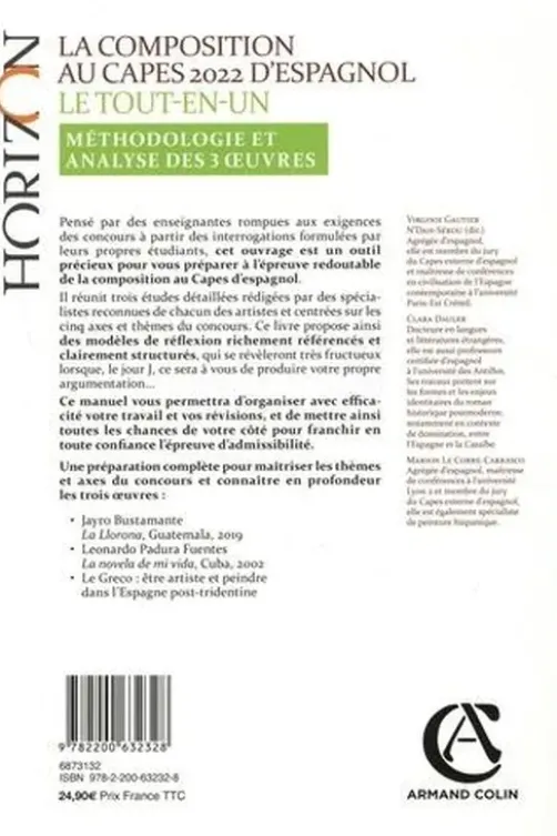 La composition au CAPES d'espagnol. Le tout-en-un, méthodologie et analyse des 3 oeuvres, Edition 2022, Virginie Gautier N'Dah-Sékou