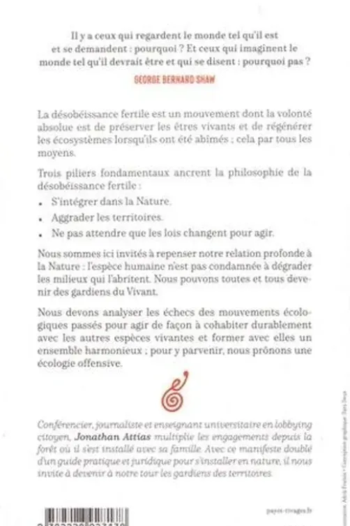 La désobéissance fertile. Pour une écologie offensive, Jonathan Attias