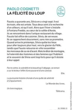 La Félicité du loup, Paolo Cognetti