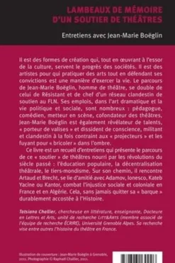 Lambeaux de mémoire d'un soutier de théâtres. Entretiens avec Jean-Marie Boëglin, Tatsiana Challier