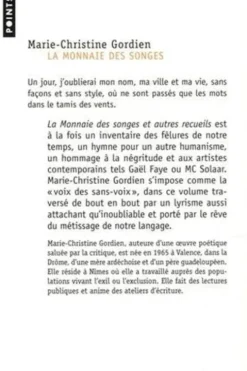 La monnaie des songes et autres recueils, Marie-Christine Gordien
