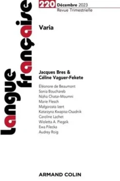 Langue française N° 220, 4/2023 : Varia, Armand Colin
