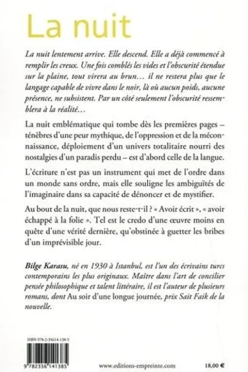 La nuit, Bilge Karasu