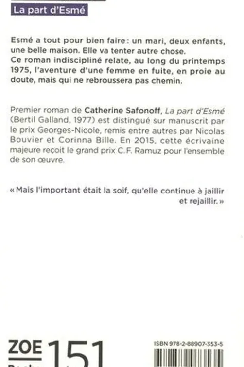 La part d'Esmé, Catherine Safonoff