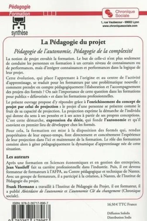 La pédagogie du projet. Pédagogie de l'autonomie, pédagogie de la complexité, Jean Vassileff
