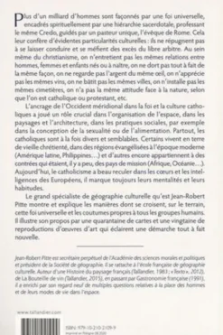 La planète catholique. Une géographie culturelle, Jean-Robert Pitte
