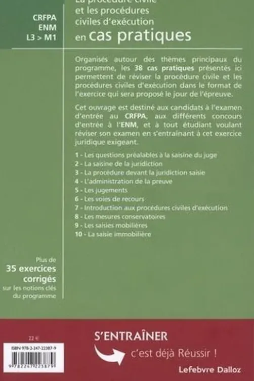 La procédure civile en cas pratiques. Plus de 35 exercices corrigés sur les notions clés du programme, Samuel Aparisi