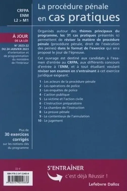 La procédure pénale en cas pratiques. 30 exercices corrigés sur les notions clés du programme, 5e édition, Nicolas Jeanne