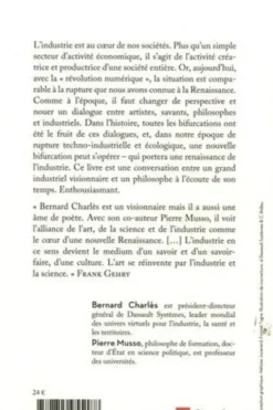 La Renaissance de l'industrie. Dialogue entre un industriel et un philosophe, Bernard Charlès