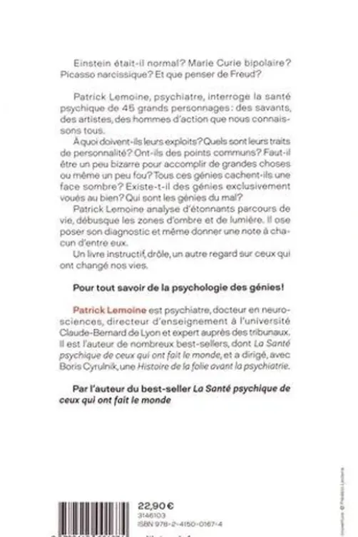 La santé psychique des génies. Génies du bien, génies du mal, Patrick Lemoine