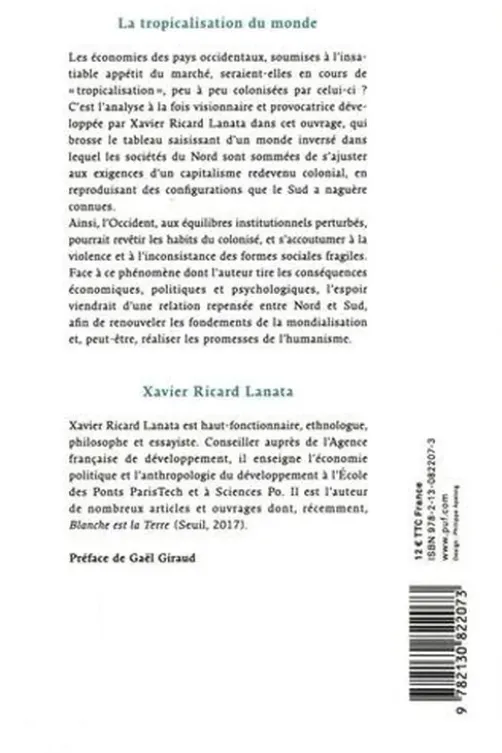 La tropicalisation du monde, Xavier Ricard Lanata