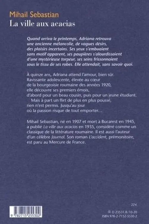 La ville aux acacias, Mihail Sebastian