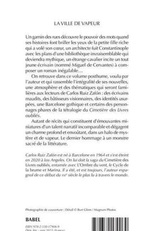 La ville de vapeur, Carlos Ruiz Zafon