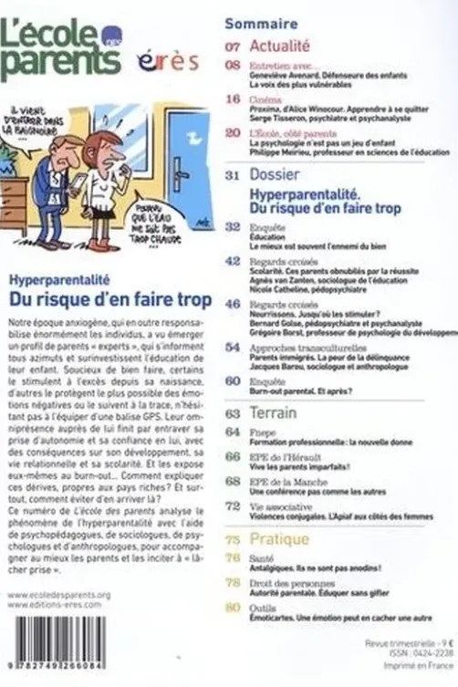 L'école des parents N° 634, janvier-février-mars 2020 : Hyperparentalité. Du risque d'en faire trop, Anne Lanchon