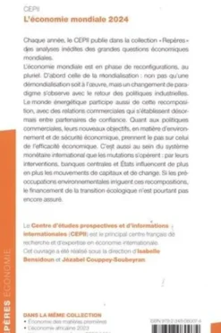 L'économie mondiale. Edition 2024, CEPII