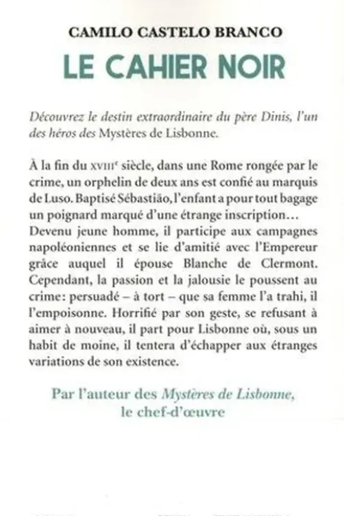 Le cahier noir, Camilo Castelo Branco