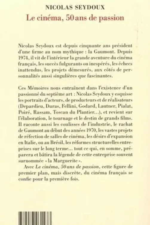 Le cinéma, 50 ans de passion, Nicolas Seydoux