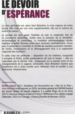 Le devoir d'espérance. Faire face à la crise spirituelle, Yann Boissière