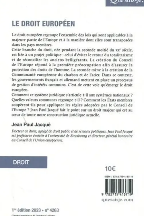 Le droit européen, Jean-Paul Jacqué