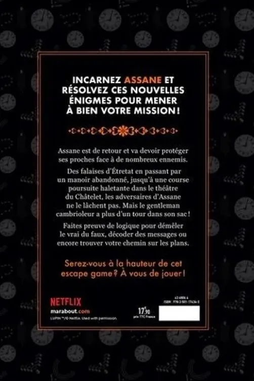Le grand livre escape game Lupin. Résolvez de nouvelles énigmes sur les traces d'Assane !, Benjamin Peylet