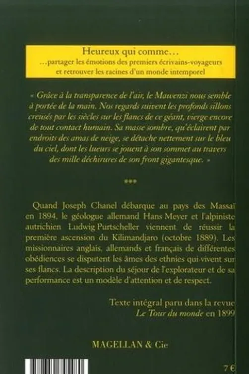 Le Kilimandjaro, Joseph Chanel