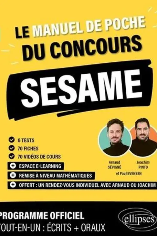 Le manuel de poche du concours SESAME. 6 tests, 70 fiches, 70 vidéos de cours, Edition 2024, Arnaud Sévigné
