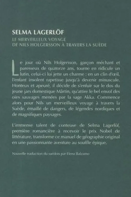 Le merveilleux voyage de Nils Holgersson à travers la Suède, Selma Lagerlöf