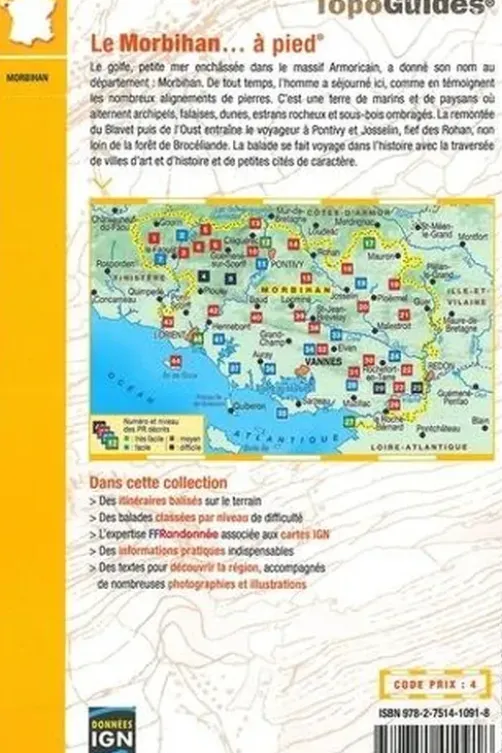 Le Morbihan... à pied. 45 Promenades & Randonnées, 6e édition, FFRandonnée